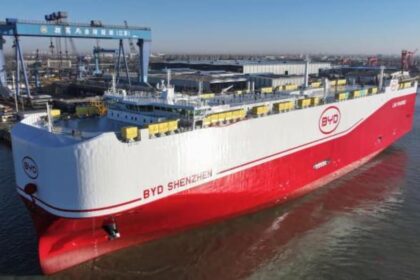 BYD Shenzhen, world's largest 9,200-car carrier, undocked in China