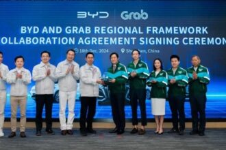 BYD to supply 50,000 vehicles to Grab ride-hailing service for Southeast Asia