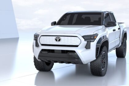 Toyota electric truck concept with studio background
