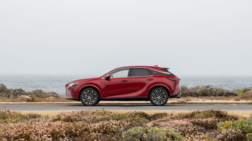 Side profile shot of a 2025 Lexus RX 350h