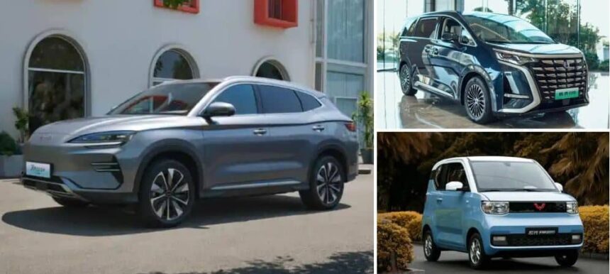 Wuling Hongguang Mini EV, BYD Song Plus, Denza D9, Feb 2025