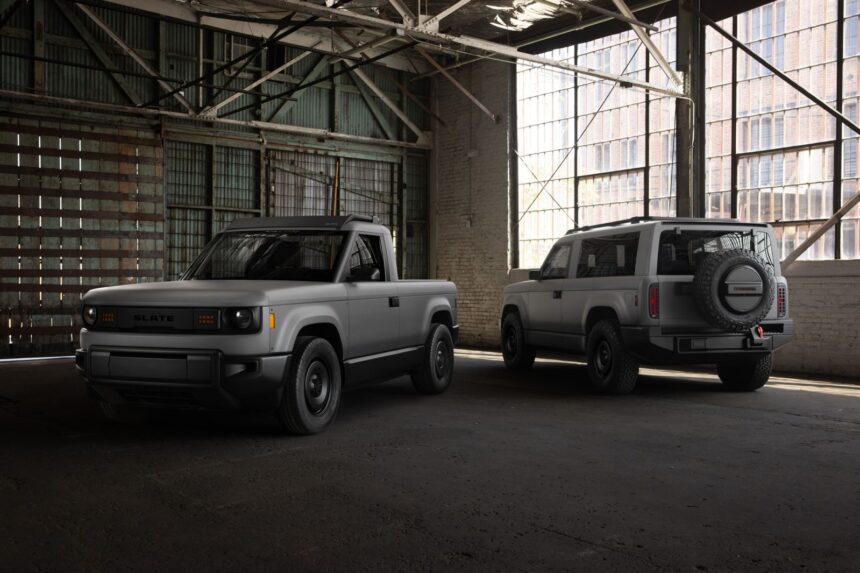 The Slate is a single EV that can be configured as a pickup or an SUV (Photo: Slate Auto)