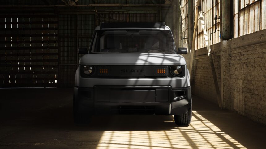 Front static shot of Slate Auto Electric Pickup/SUV