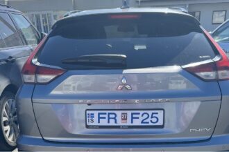 Image shows an Icelandic Mitsubishi Eclipse Cross Plug-in Hybrid-Electric vehicle