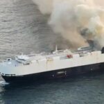 Cargo ship from China to Mexico carrying 3,000 cars, including 800 EVs, ablaze — crew rescued